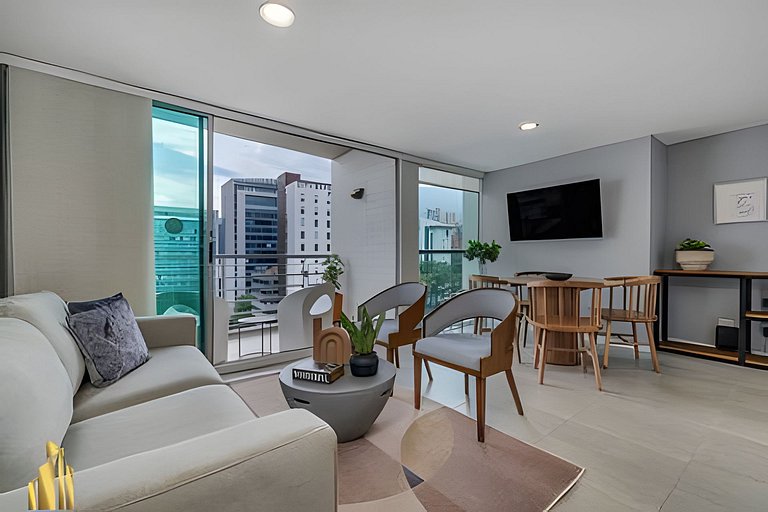 Torre 6 Sur - Trendy Loft: Balcony, AC / Poblado