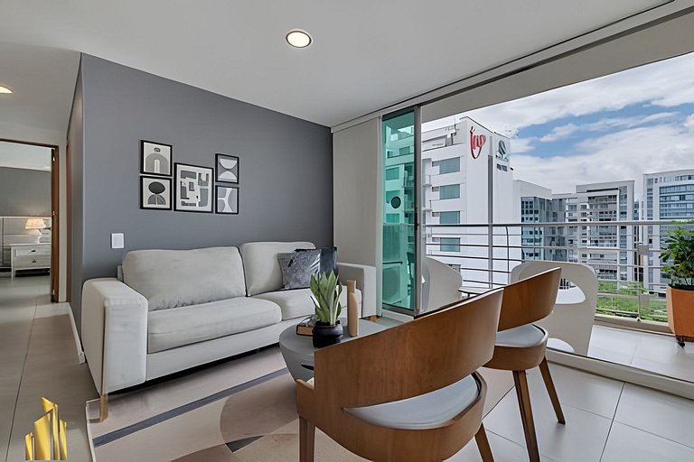 Torre 6 Sur - Trendy Loft: Balcony, AC / Poblado