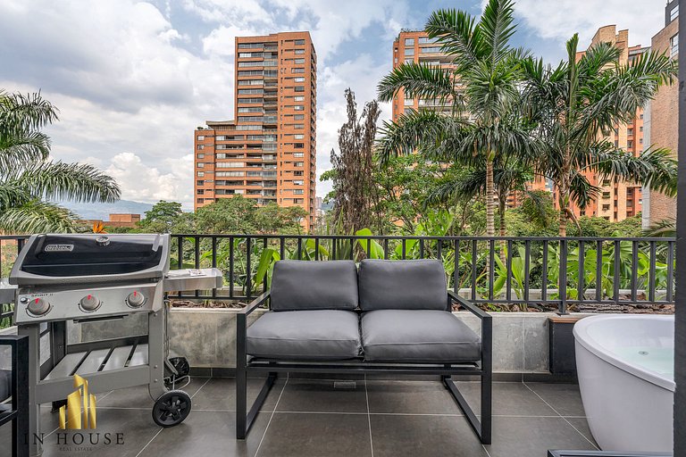 Morph 501 - Acogedor apt Poblado BBQ / Jacuzzi